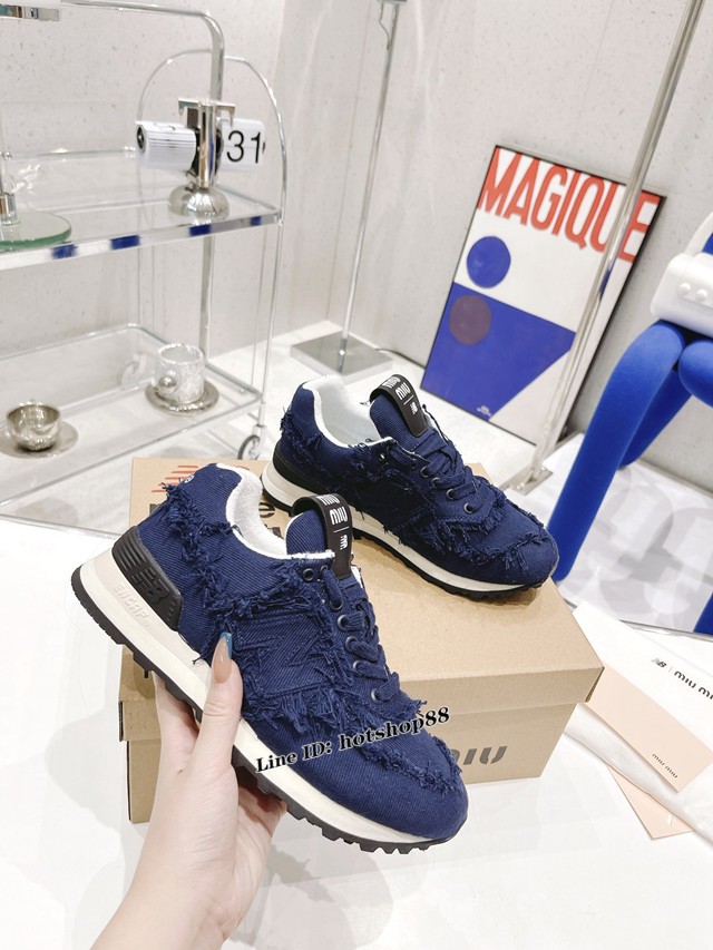 Miumiu2022新春款休閒運動鞋 高版本Miumiu x New Balance 574聯名款NB運動鞋 dx3301